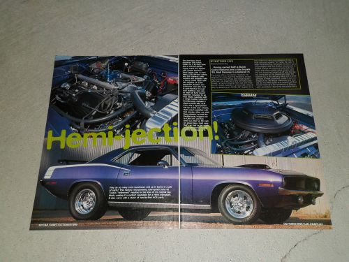 1970 plymouth barracuda article / ad