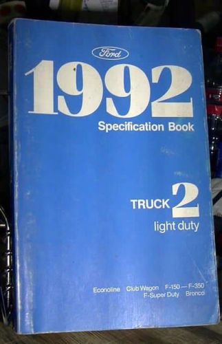 1992 ford truck specifications manual f150 250 350 super duty bronco others