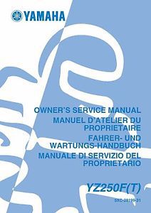 Yamaha service workshop manual 2005 yz450f / yz250f(t)