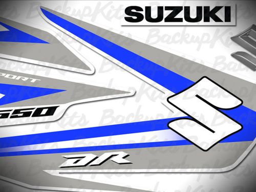 Suzuki dr 650 factory graphics dark blue / decal kit / sticker / calcomania