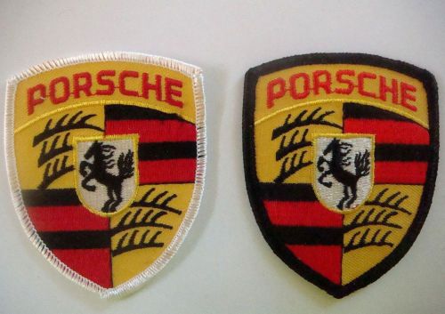 Porsche sew on patch badge embroidered german car germany black or white trim