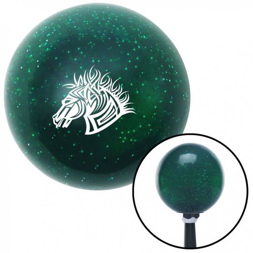 White horse green metal flake shift knob  with 16mm x 1.5 insert modified hotrod