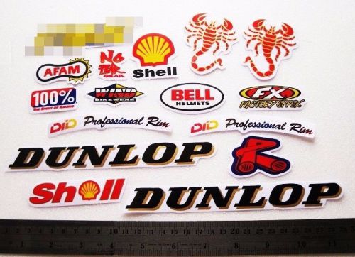 Logo sponsor motorcycle car decal sticker motocross red scorpion  set of 16 pcs.
