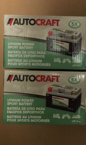 Pair of brand new autocraft lfp-4 lithium power sports battery