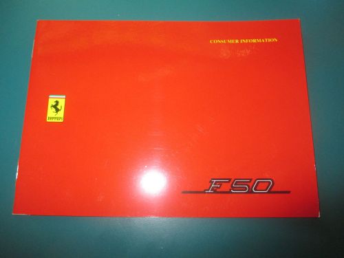 Ferrari 1995 f50 consumer information owners manual handbook print # 996/95
