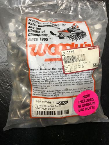 Woody&#039;s 96 pack signature series carbide snowmobile studs 5/16&#034; 1.325&#034; alum nuts