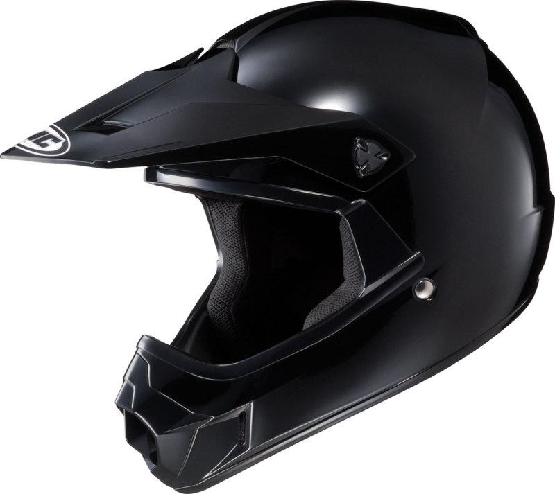 Hjc cl-xy youth solid gloss black motocross helmet  size small