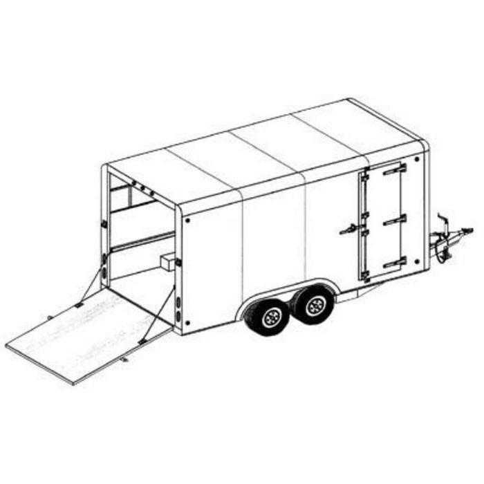 Covered cargo tandem axle trailer blueprints #16cc