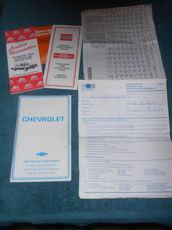 1983 chevrolet caprice / impala owners manual set / original guide book set!