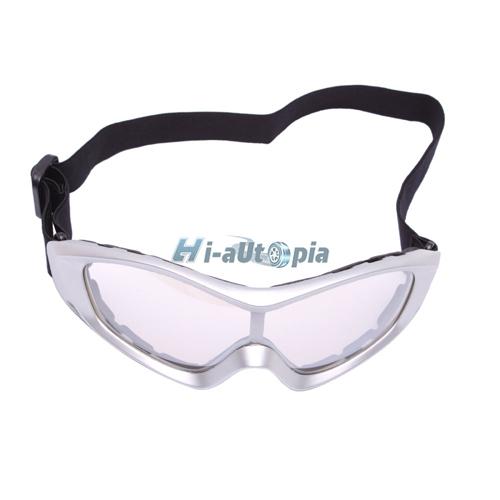New windproof motorcycle skiing goggles transparent lens glasses silver 1175