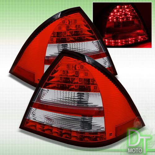 01-04 benz w203 c-class c230 c240 c320 c32 amg red clear philips-led tail lights
