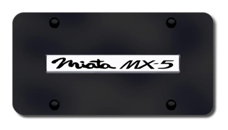 Mazda miata mx5 name chrome on black license plate made in usa genuine