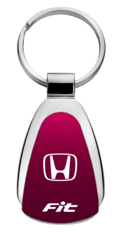 Honda fit burgundy teardrop keychain / key fob engraved in usa genuine
