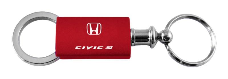 Honda civic si red anodized aluminum valet keychain / key fob engraved in usa g