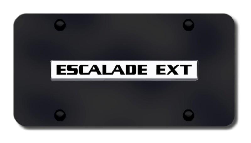 Cadillac escalade ext chrome on black license plate made in usa genuine