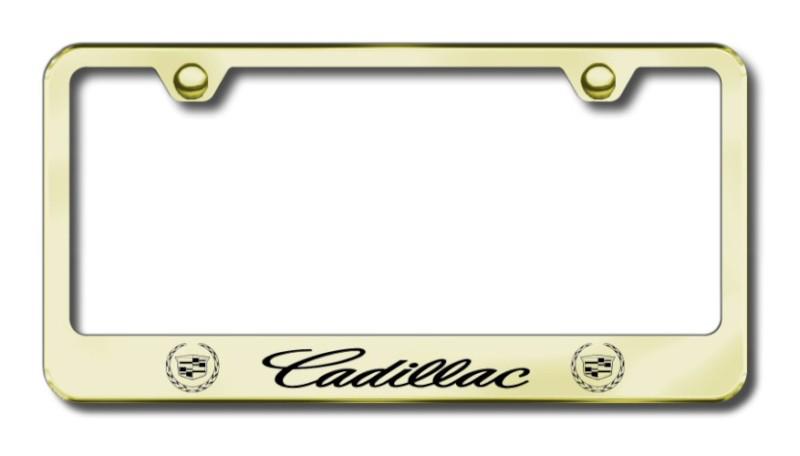 Cadillac  engraved gold license plate frame -metal made in usa genuine