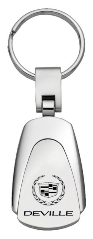 Cadillac deville chrome teardrop keychain / key fob engraved in usa genuine