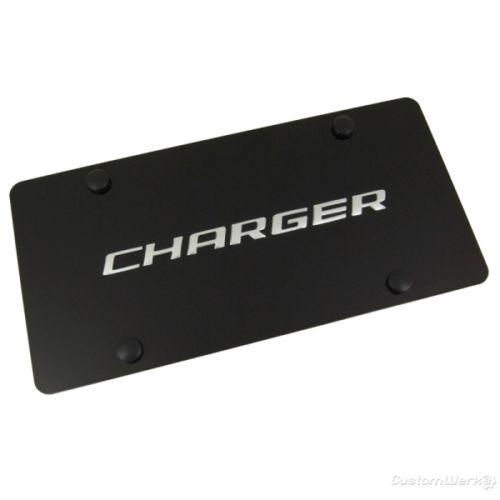 Dodge charger name badge on black license plate -new