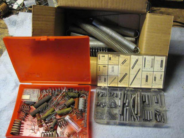 Assortment of all kinds of springs.  all shapes and sizes.  mostly new.  nr.