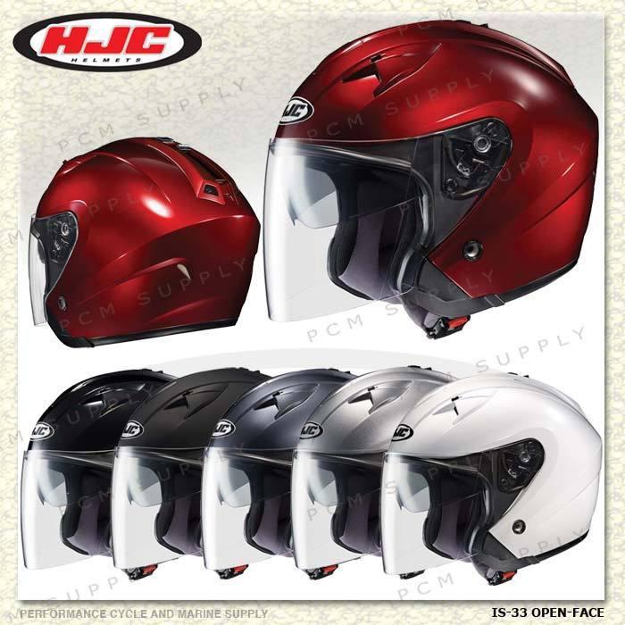Hjc is-33 open face motorcycle helmet black sm