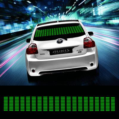 90*10cm green car sticker music rhythm led flash lamp sound activated equalizer 