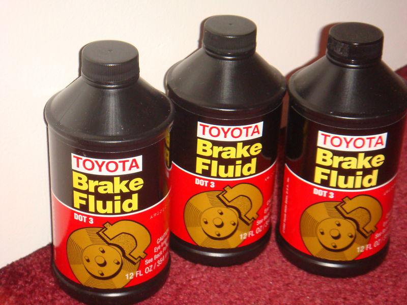 Toyota & lexus (3)  brake fluid dot 3 12fl oz   oem!!