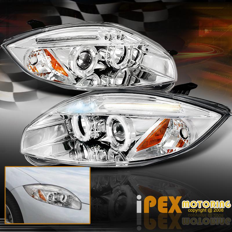 New 2006-2011 mitsubishi eclipse gt gs spyder led halo projector headlights lamp