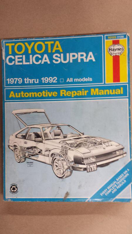 Toyota celica supra 1979 thru 1992 haynes automotive repair manual
