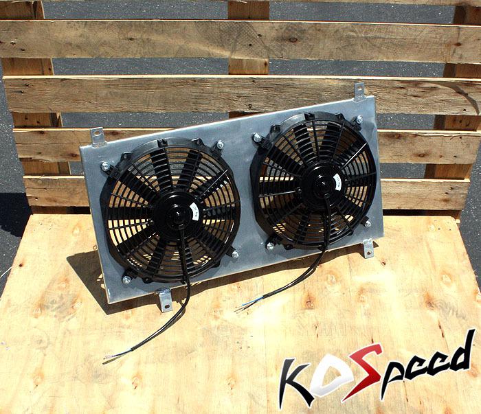 Aluminum racing radiator cooling fan shroud w/2 fans 97-01 honda prelude mt bb6