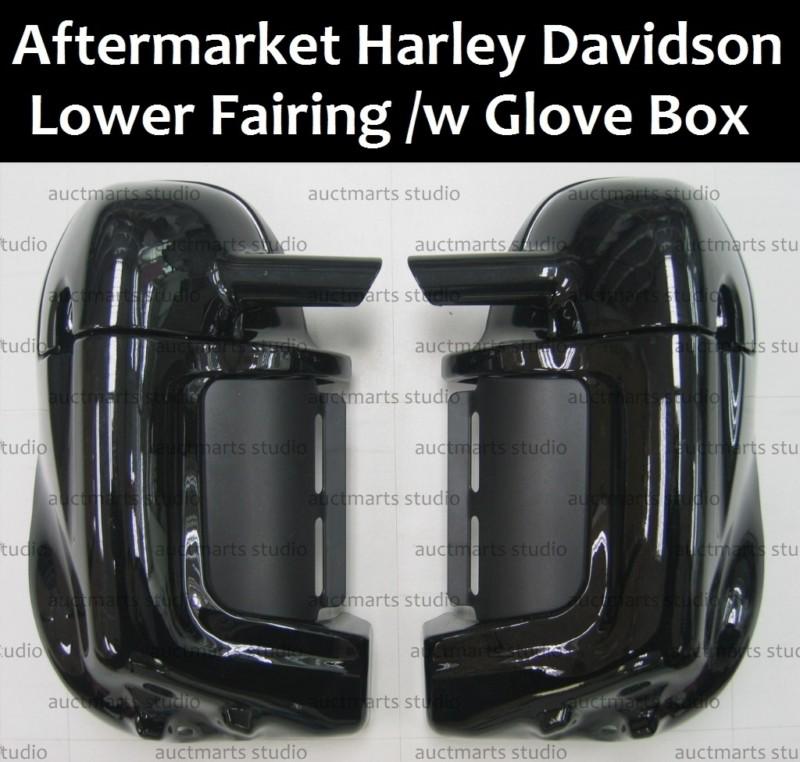 Fit harley davidson touring models 83 and up vented lower fairing glove box y