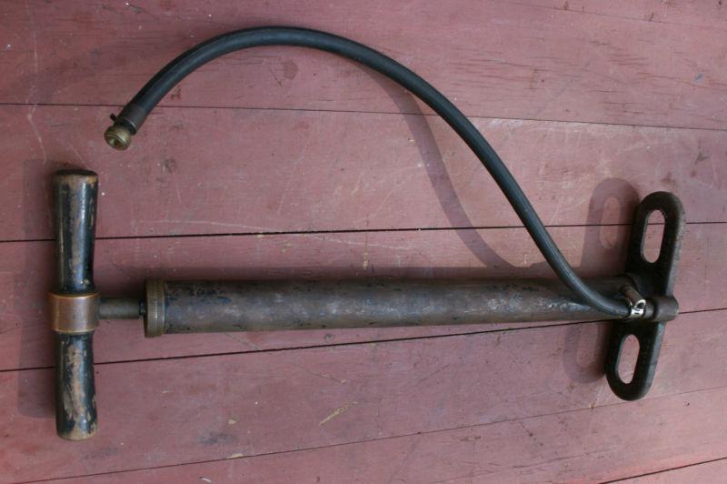 Antique brass/cast iron & wood anthony company l.i. city new york hand tire pump
