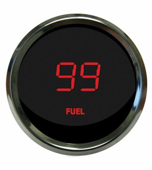 Universal digital fuel level gauge red chrome bezel intellitronix ms9016-r usa