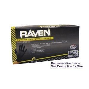 Sas 66519 - raven powder-free nitrile exam, tattoo gloves, extra large, 100/box