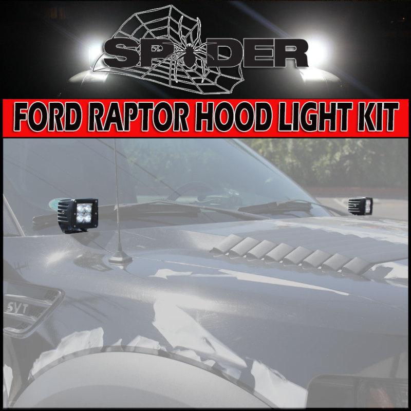 Spyder ford f150 raptor hood light bracket & tuff stuff dually led spot lights