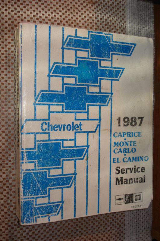 1987 chevy shop manual service book monte carlo caprice el camino ss rare origin