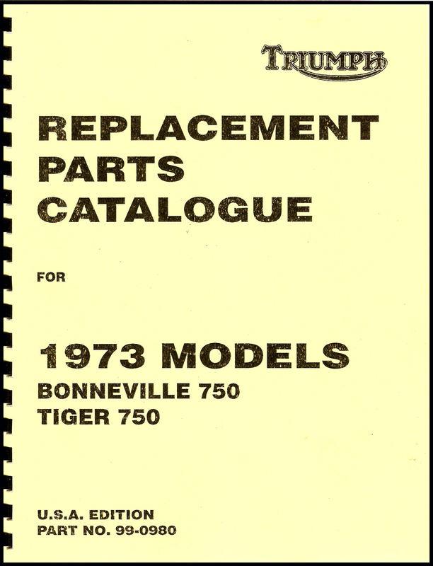 1973 triumph t140 bonneville tr7 tiger parts book pn# 99-0980