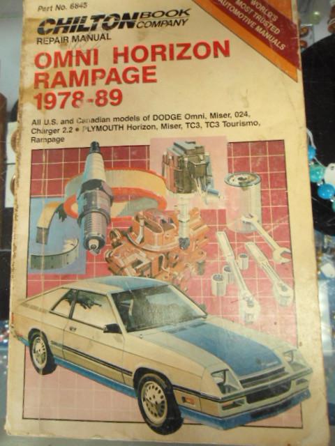 Chilton omni horizon rampage 1978 thru 1989 car repair manual 