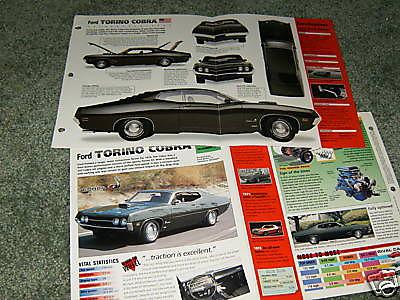 1970-71 ford torino cobra spec info poster brochure ad