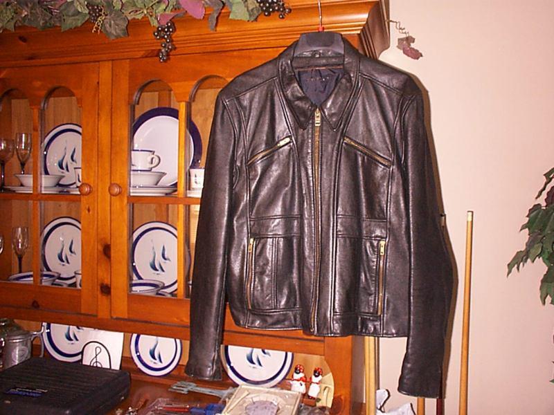 Rare black leather motorcycle biker or casual sport jacket size 46 real nice 