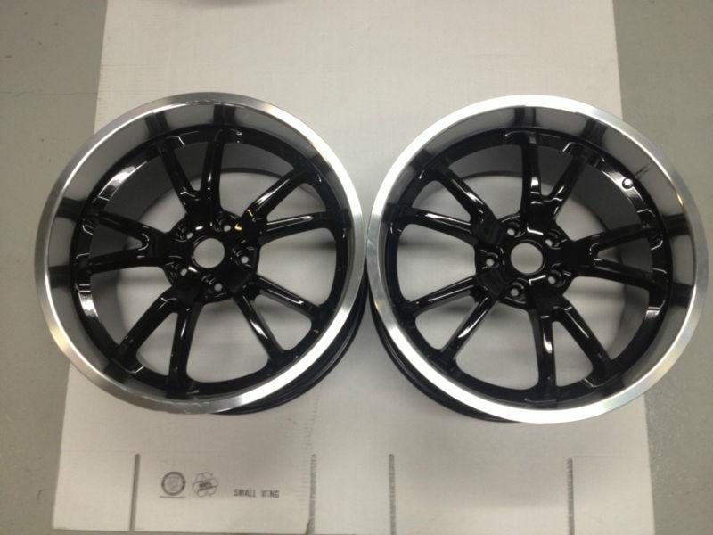 2 steeda spyder wheels black w/machined lip 2005-14 mustang 5.0 4.6 gt v8 v6 