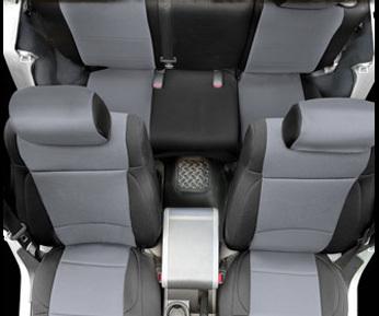 2007-2012 jeep wrangler 2 door neoprene front & rear seat covers black & gray