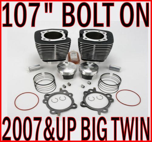 107" bolt on big bore pistons jugs engine motor kit harley twin cam / big twin 