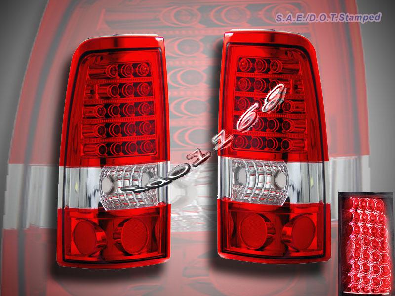 2003-2006 chevy silverado gmc sierra 1500 2500 red / clear tail lights new