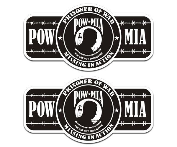 Prisoner of war pow mia decal set 6"x3.1" memorial vinyl sticker pm3 u5ab