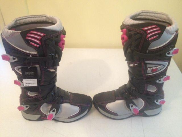 Fox womens comp 5 motocross boots (black/pink) size 7