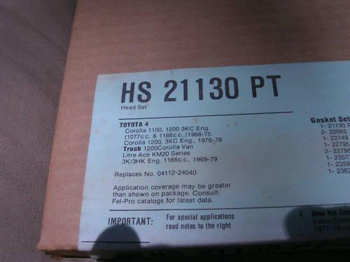 1977 1976 1975 1974 1973 72 toyota corolla van head set