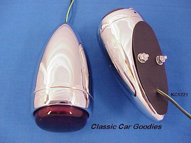 1939 chevy tail lights (2) chrome new! street rodder