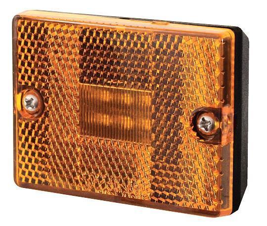 Two -2 - led rectangle stud mount marker lights - 6 diodes ea - amber  - 2 wires