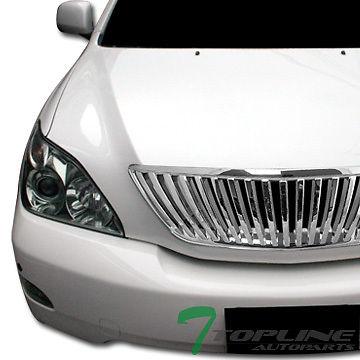 Chrome vertical jdm vip sport style front hood grill grille 04 05 06 lexus rx330