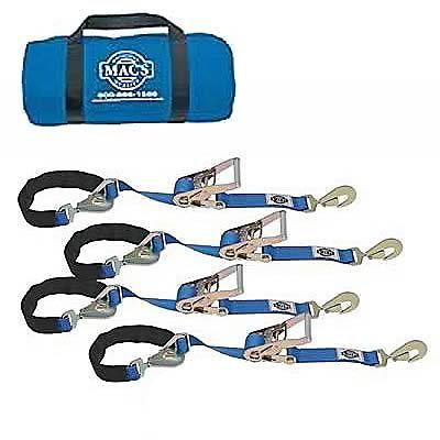 Super pack 4 ratchet straps blue storage bag 10000 lb. strap rating 2"x8 ft. kit